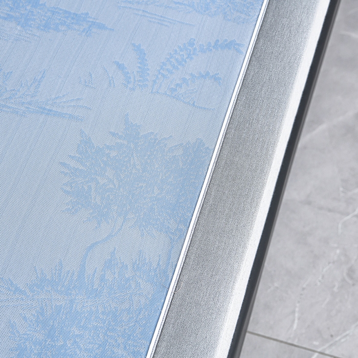 91家纺网 家纺一手货源 找家纺 小牛席业 2026新款【实拍风格】双PE高凉感-托斯卡纳凉感大提花冰丝席席子凉席 蓝色