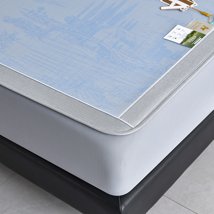 91家纺网 家纺一手货源 找家纺 （总）小牛席业 2026新款【实拍风格】双PE高凉感-托斯卡纳凉感大提花冰丝席席子凉席-床笠款