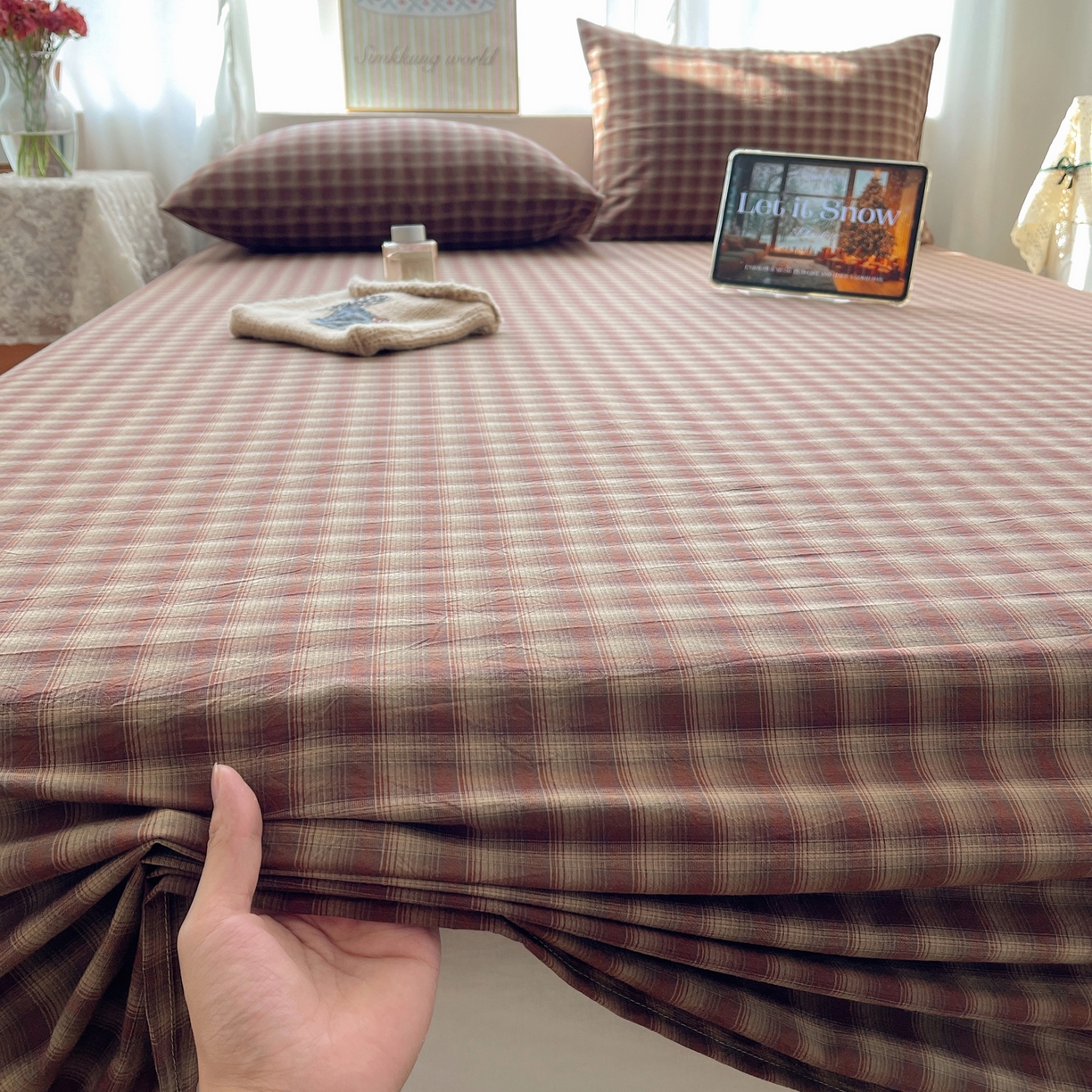 91家纺网 家纺一手货源 找家纺 （总）六巷胡同 2026新款A类全棉纯棉水洗棉色织格子单品床单 床单单件