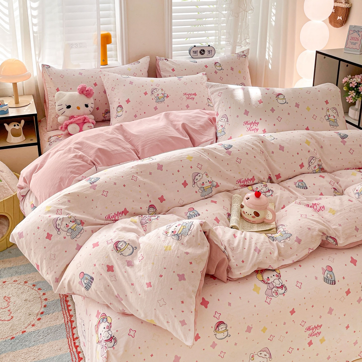 91家纺网 家纺一手货源 找家纺 （总）纽缦家纺 2026新款A类105g仿棉四件套古法水洗棉四件套