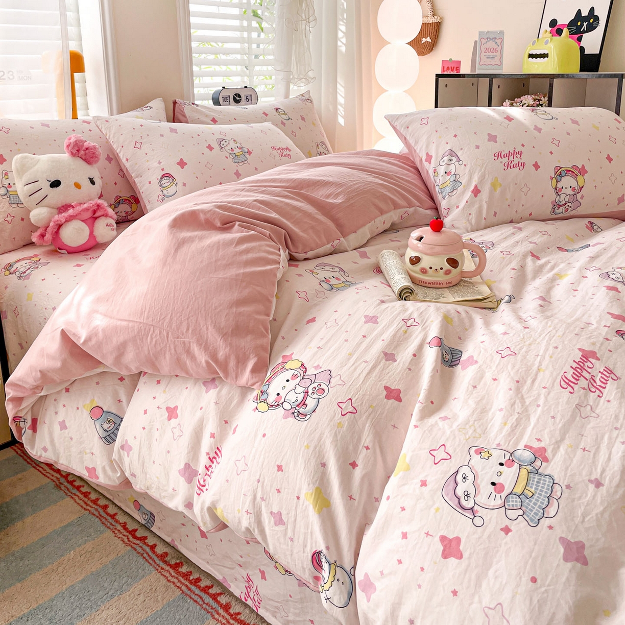 91家纺网 家纺一手货源 找家纺 （总）纽缦家纺 2026新款A类105g仿棉四件套古法水洗棉四件套