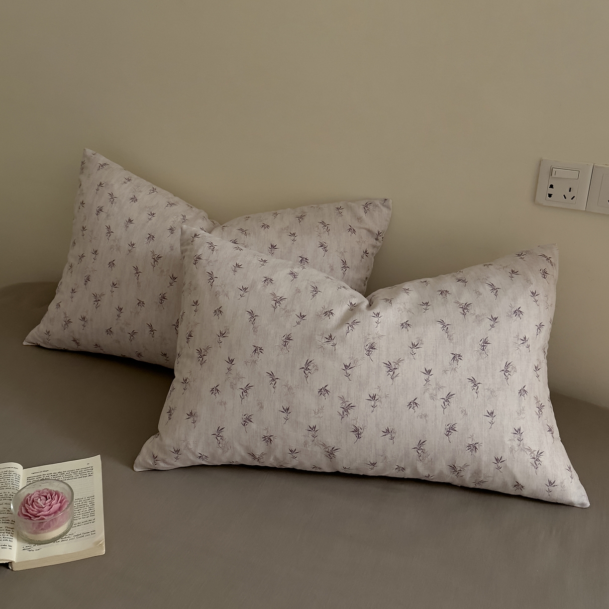 91家纺网 家纺一手货源 找家纺 DoDo 兜兜 2026新款全棉纯棉复古双层纱单品床笠系列（可定做尺寸） 青竹漫-灰