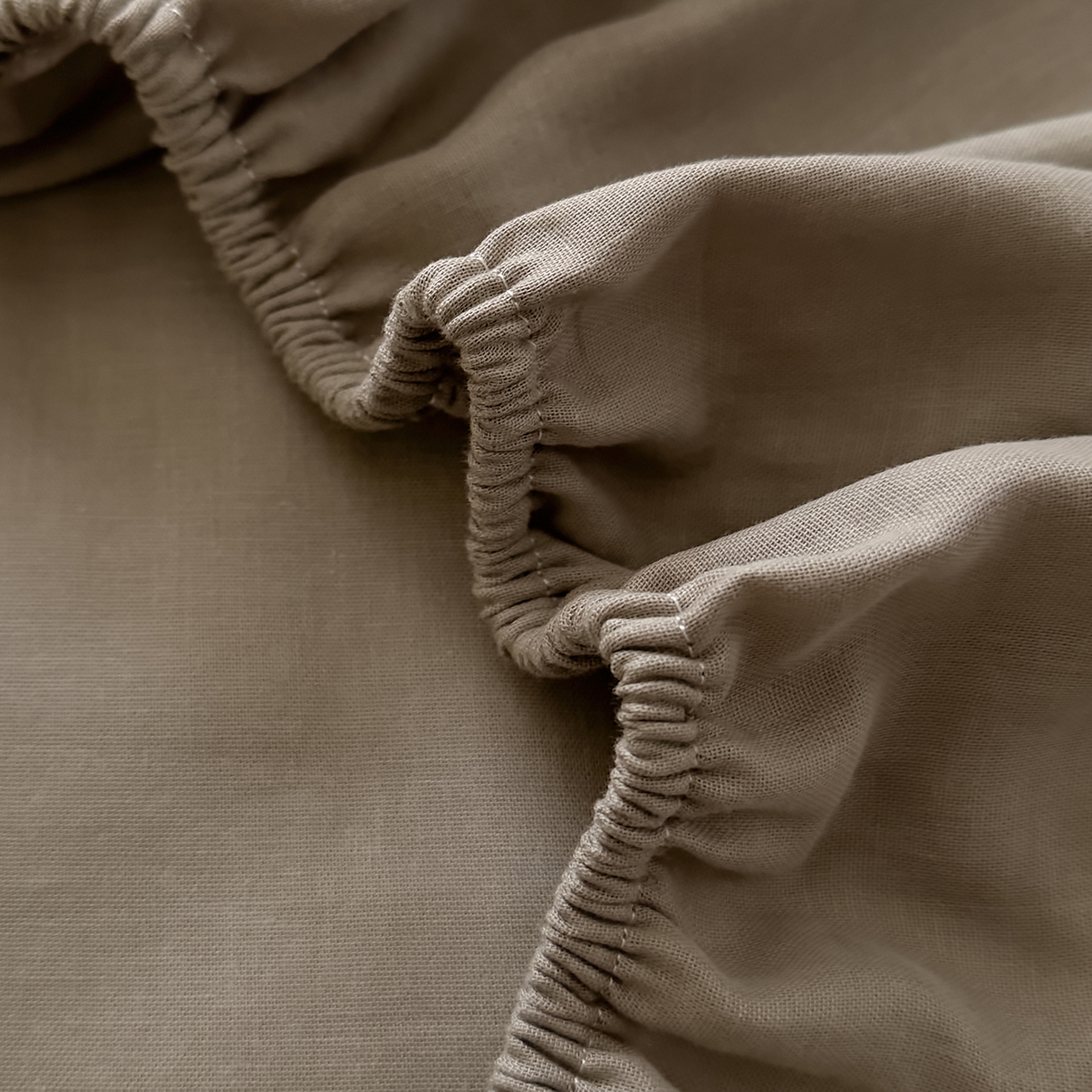 91家纺网 家纺一手货源 找家纺 DoDo 兜兜 2026新款全棉纯棉复古双层纱单品床笠系列（可定做尺寸） 浅茶灰