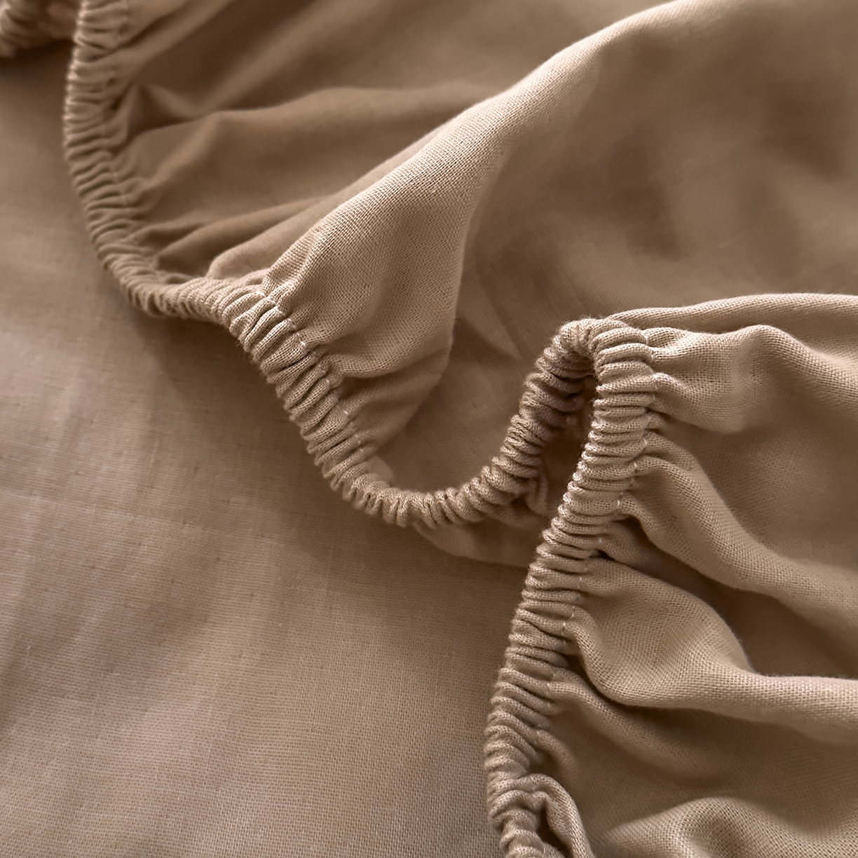 91家纺网 家纺一手货源 找家纺 DoDo 兜兜 2026新款全棉纯棉复古双层纱单品床笠系列（可定做尺寸） 杏仁色