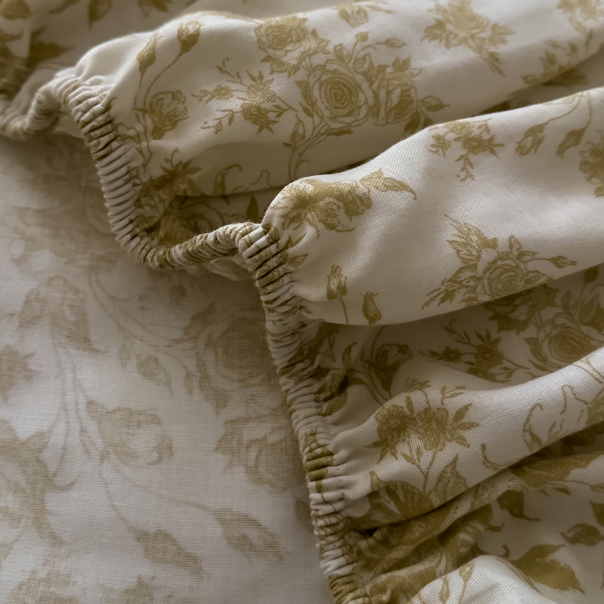 91家纺网 家纺一手货源 找家纺 DoDo 兜兜 2026新款全棉纯棉复古双层纱单品床笠系列（可定做尺寸） 眠香铺