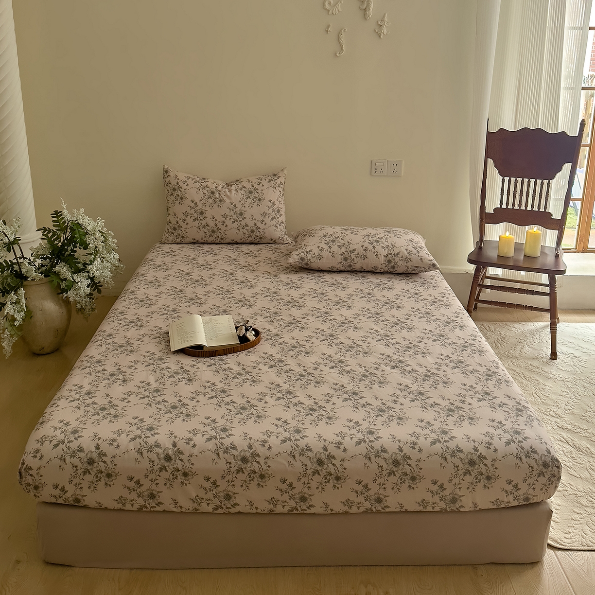 91家纺网 家纺一手货源 找家纺 DoDo 兜兜 2026新款全棉纯棉复古双层纱单品床笠系列（可定做尺寸） 攀枝花