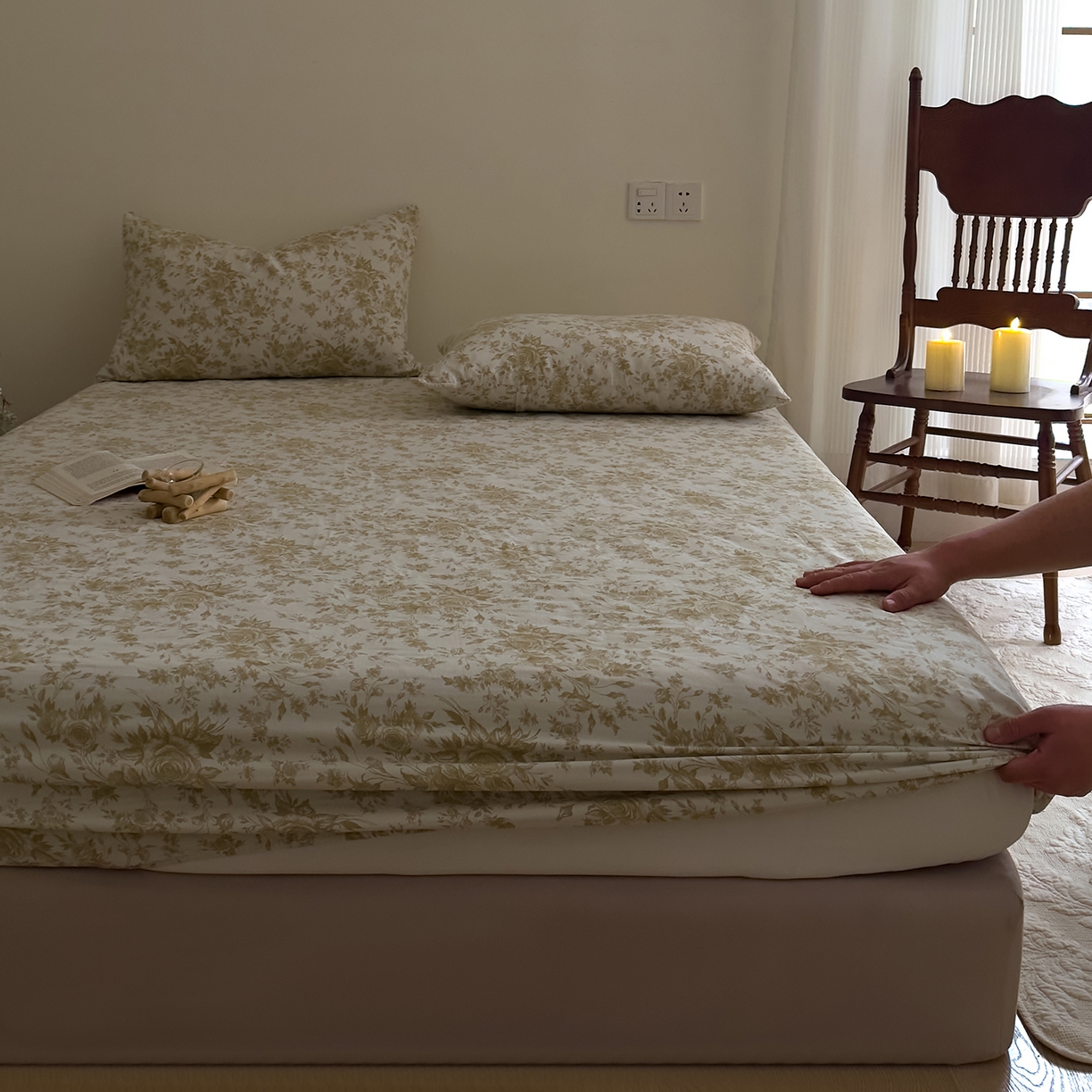 DoDo 兜兜 2026新款全棉纯棉复古双层纱单品床笠系列（可定做尺寸） 眠香铺