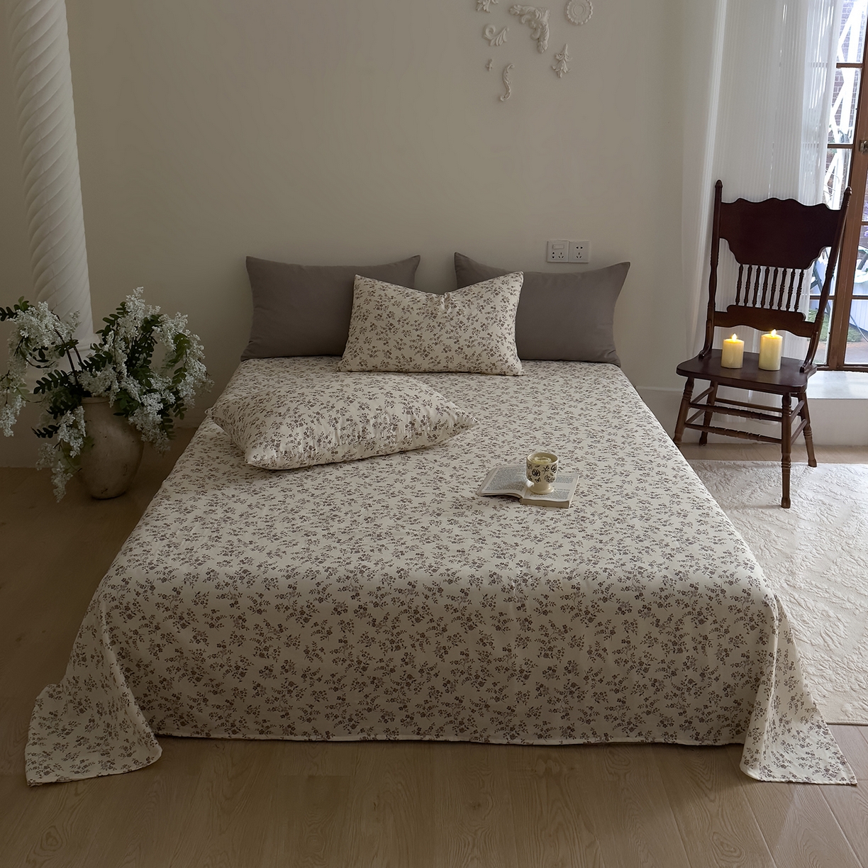 91家纺网 家纺一手货源 找家纺 （总）DoDo 兜兜 2026新款全棉纯棉复古双层纱单品床单系列（可定做尺寸）