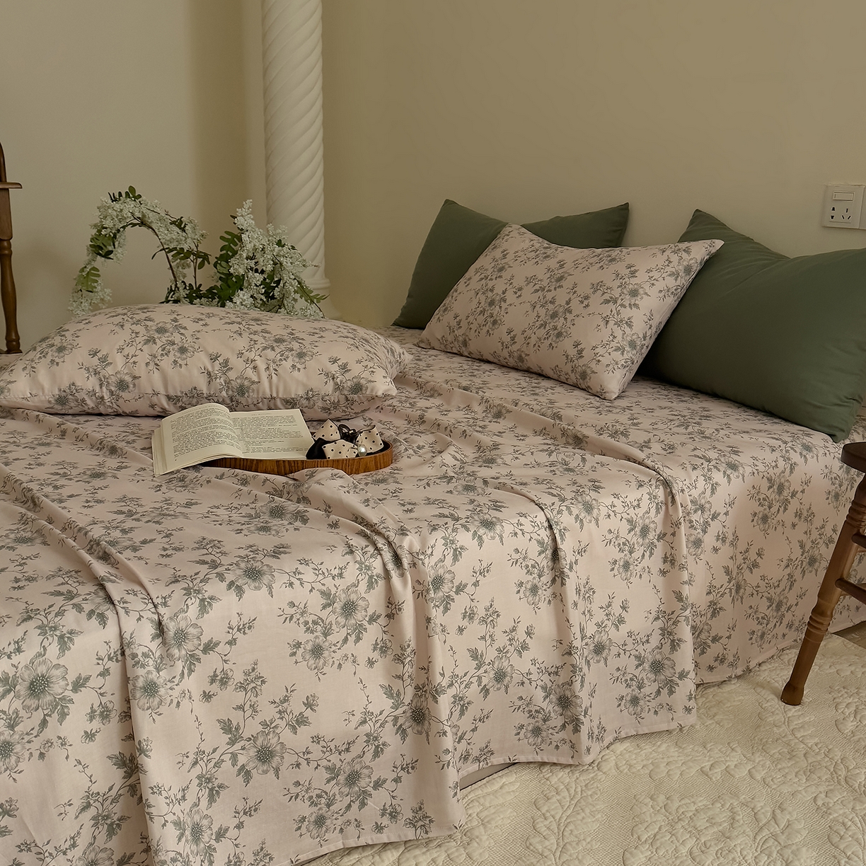 91家纺网 家纺一手货源 找家纺 （总）DoDo 兜兜 2026新款全棉纯棉复古双层纱单品床单系列（可定做尺寸）