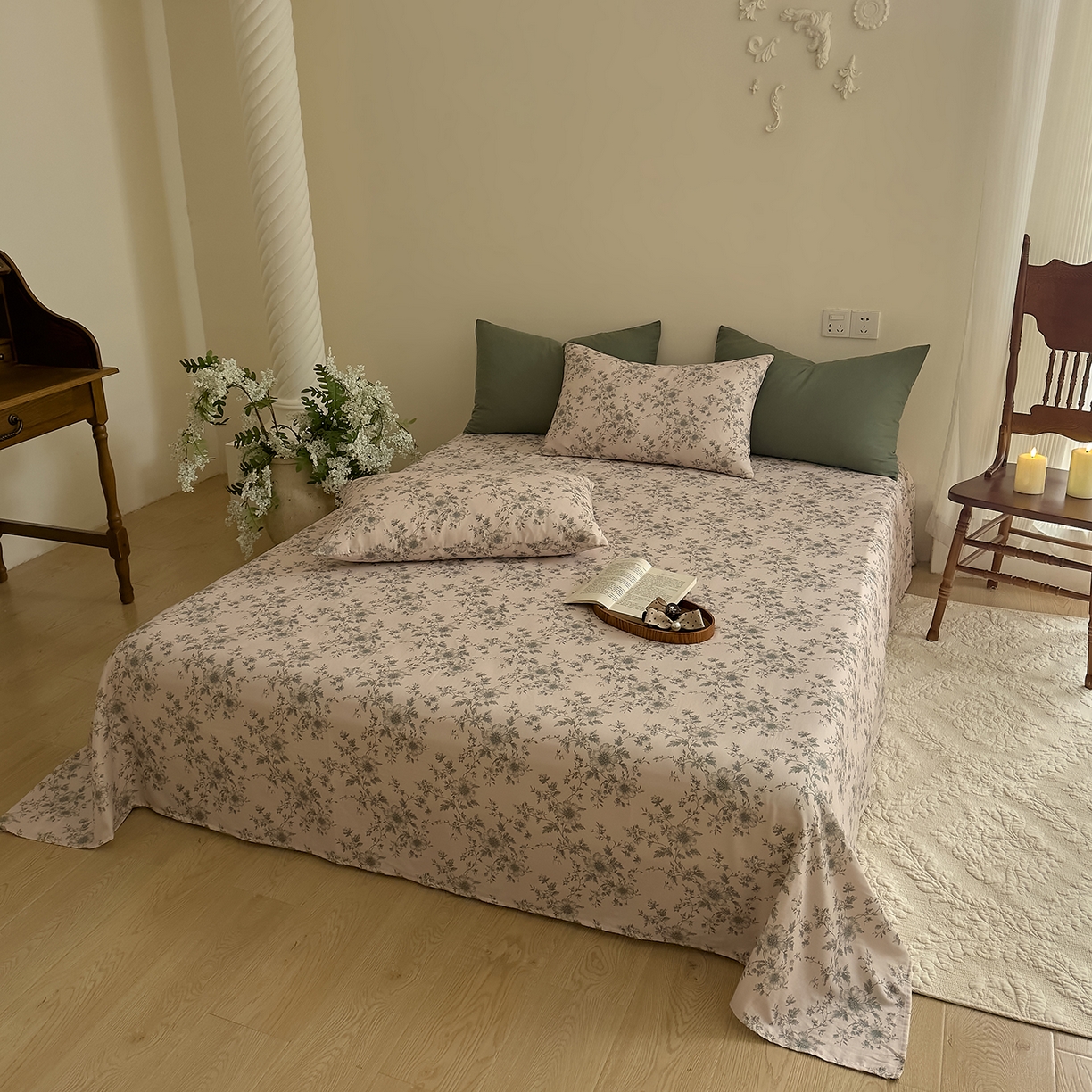 91家纺网 家纺一手货源 找家纺 （总）DoDo 兜兜 2026新款全棉纯棉复古双层纱单品床单系列（可定做尺寸）