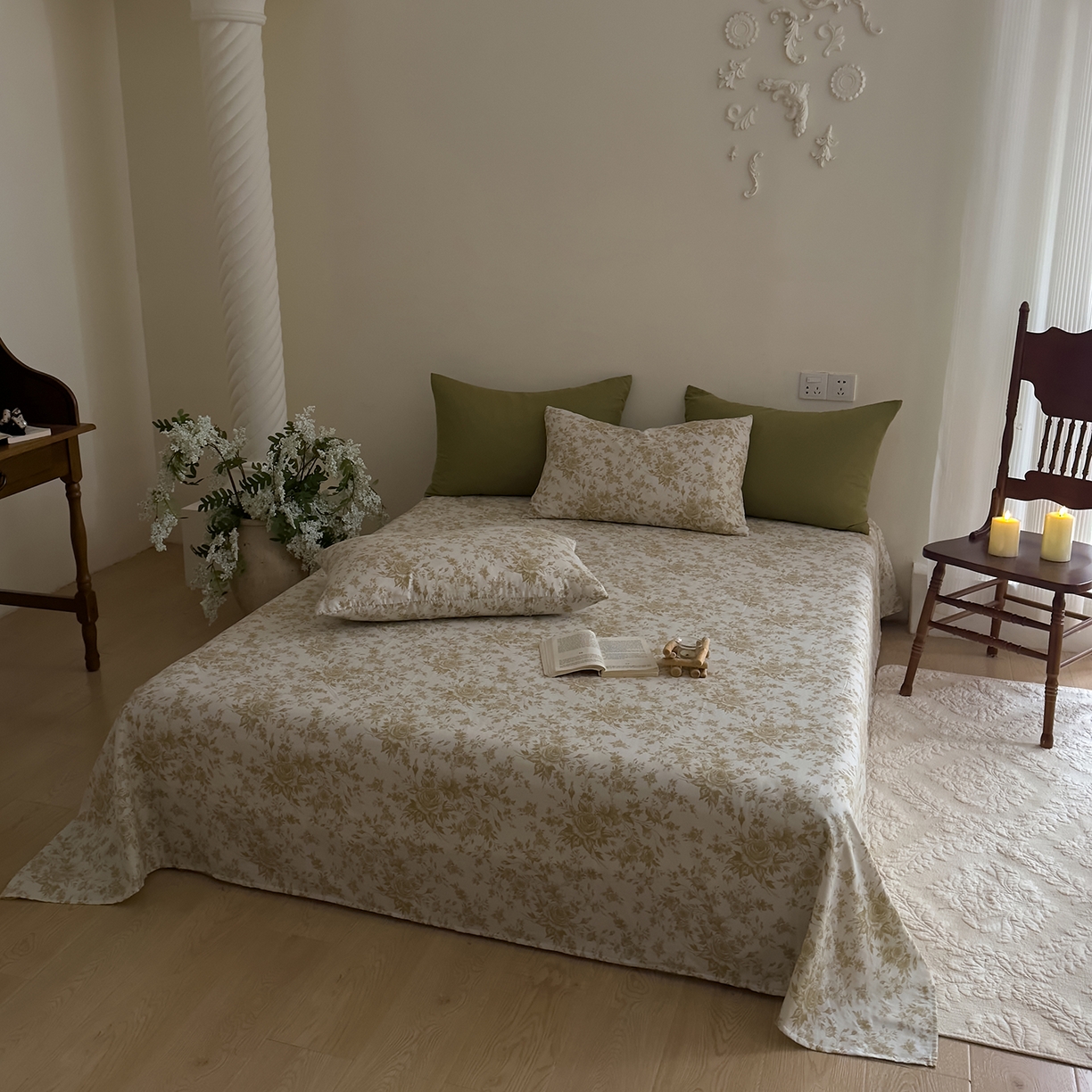 91家纺网 家纺一手货源 找家纺 DoDo 兜兜 2026新款全棉纯棉复古双层纱单品床单系列（可定做尺寸） 眠香铺