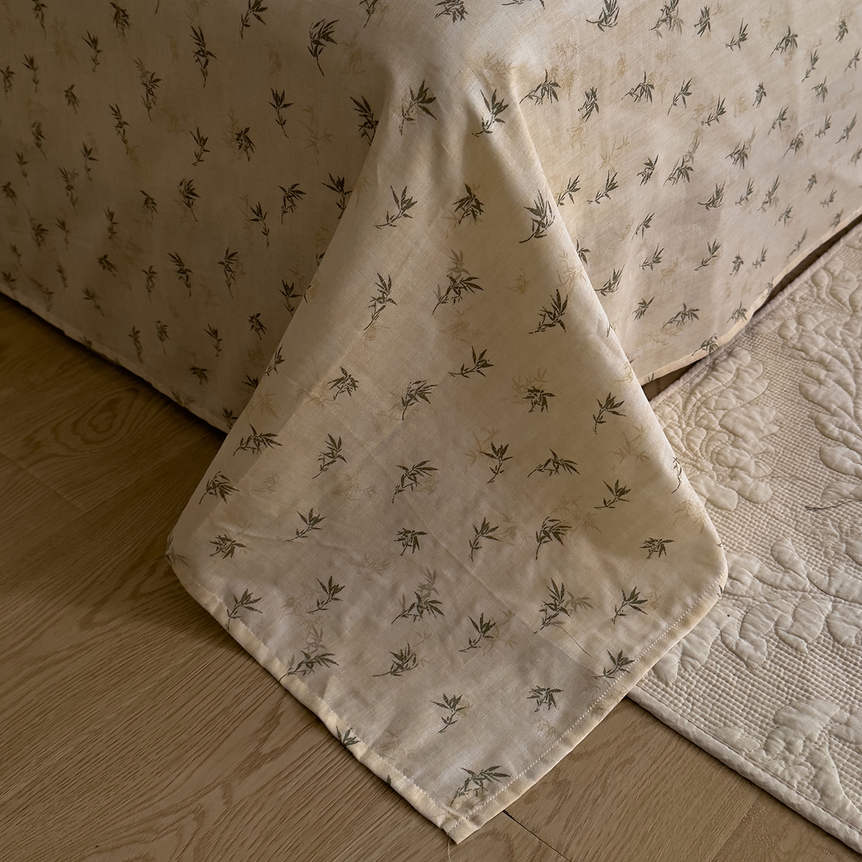 91家纺网 家纺一手货源 找家纺 DoDo 兜兜 2026新款全棉纯棉复古双层纱单品床单系列（可定做尺寸） 青竹漫-米