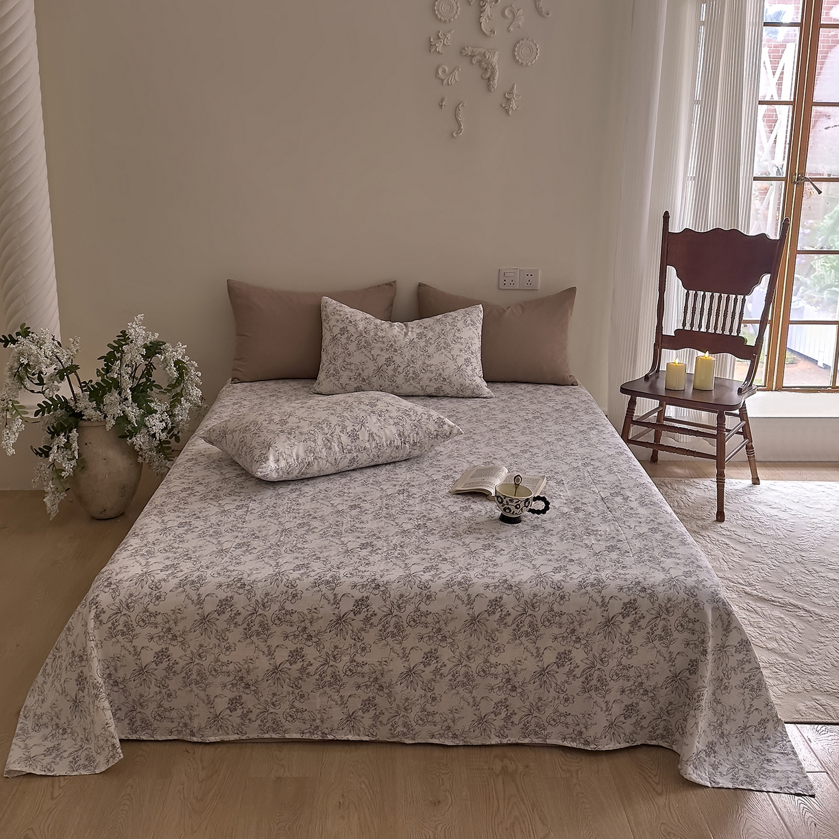 DoDo 兜兜 2026新款全棉纯棉复古双层纱单品床单系列（可定做尺寸） 睡花间