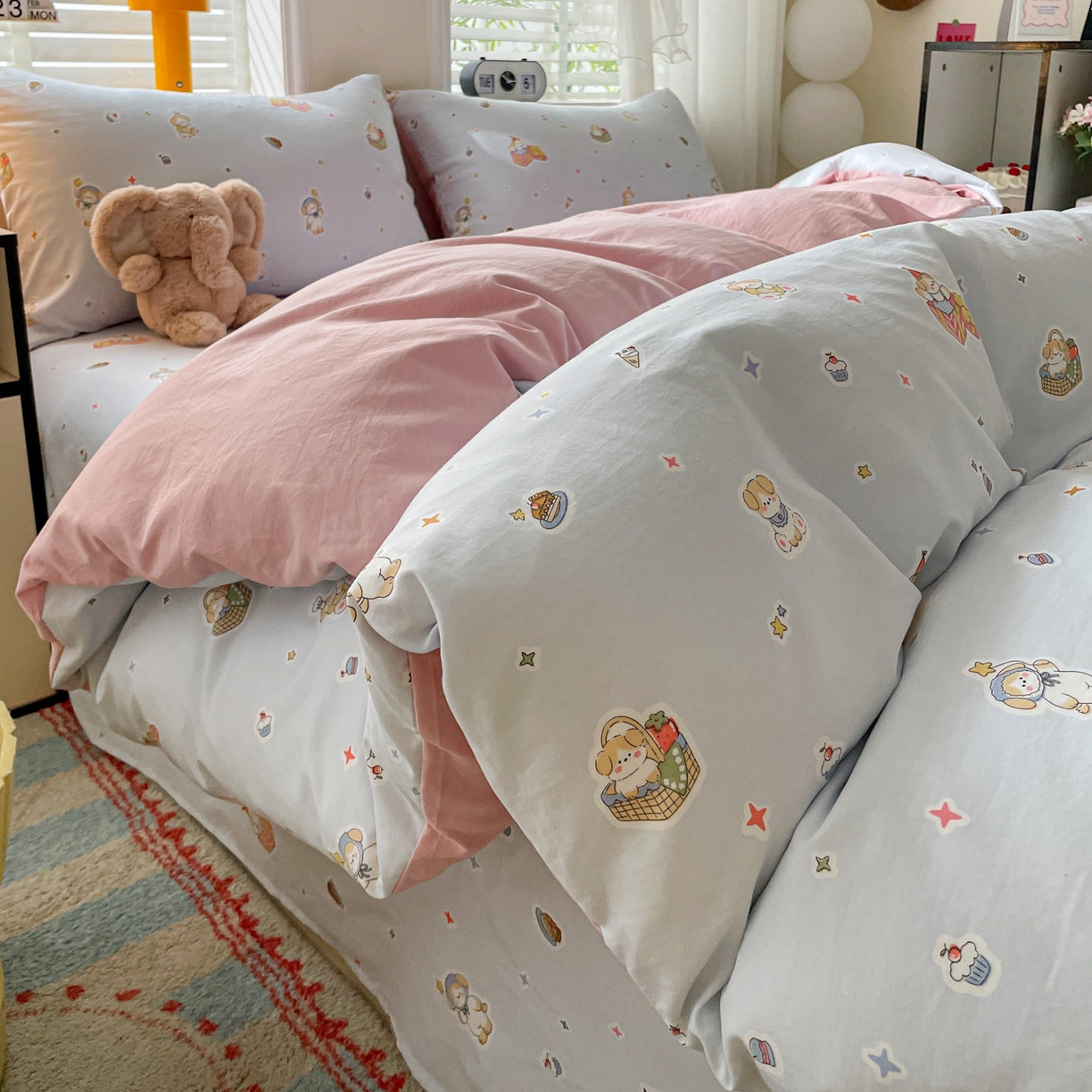 91家纺网 家纺一手货源 找家纺 纽缦家纺 2026新款A类105g仿棉四件套古法水洗棉四件套 安琪拉