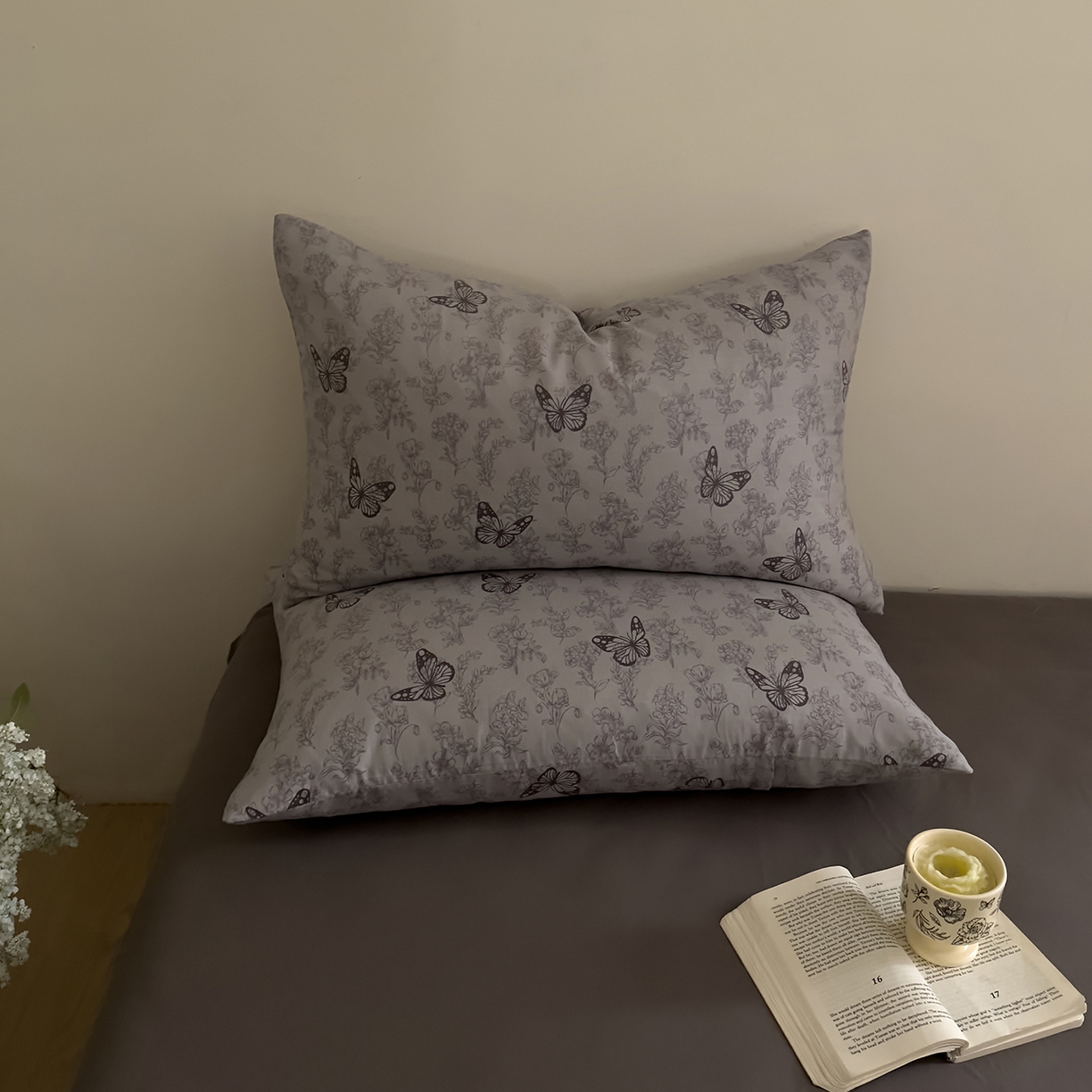 91家纺网 家纺一手货源 找家纺 DoDo 兜兜 2026新款全棉纯棉复古双层纱单品床单系列（可定做尺寸） 墨蝶