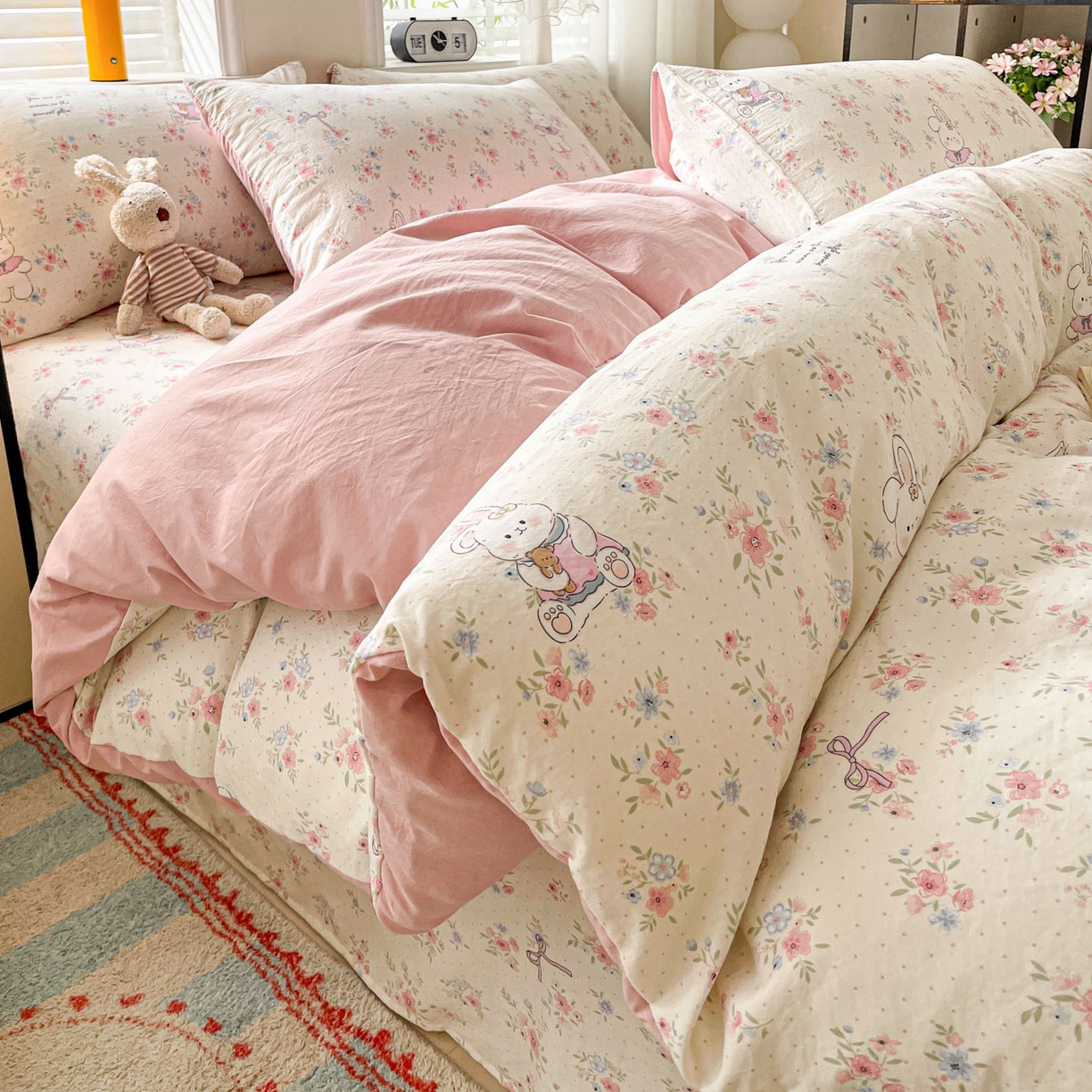 91家纺网 家纺一手货源 找家纺 （总）纽缦家纺 2026新款A类105g仿棉四件套古法水洗棉四件套