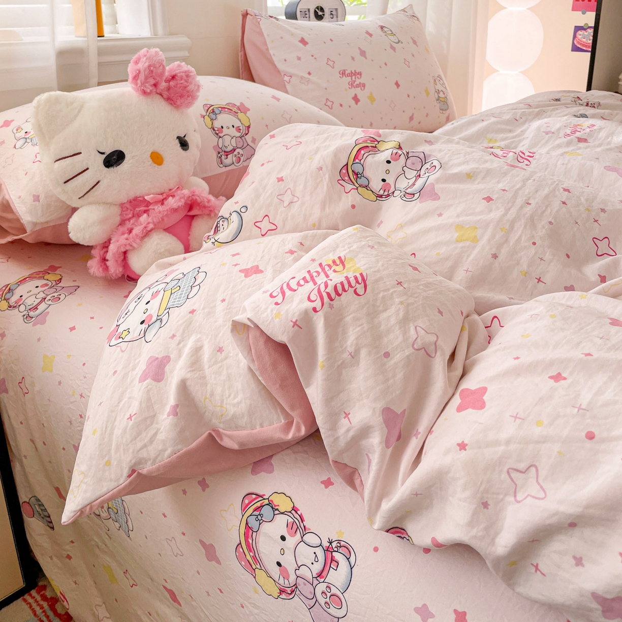 91家纺网 家纺一手货源 找家纺 纽缦家纺 2026新款A类105g仿棉四件套古法水洗棉四件套 安娜