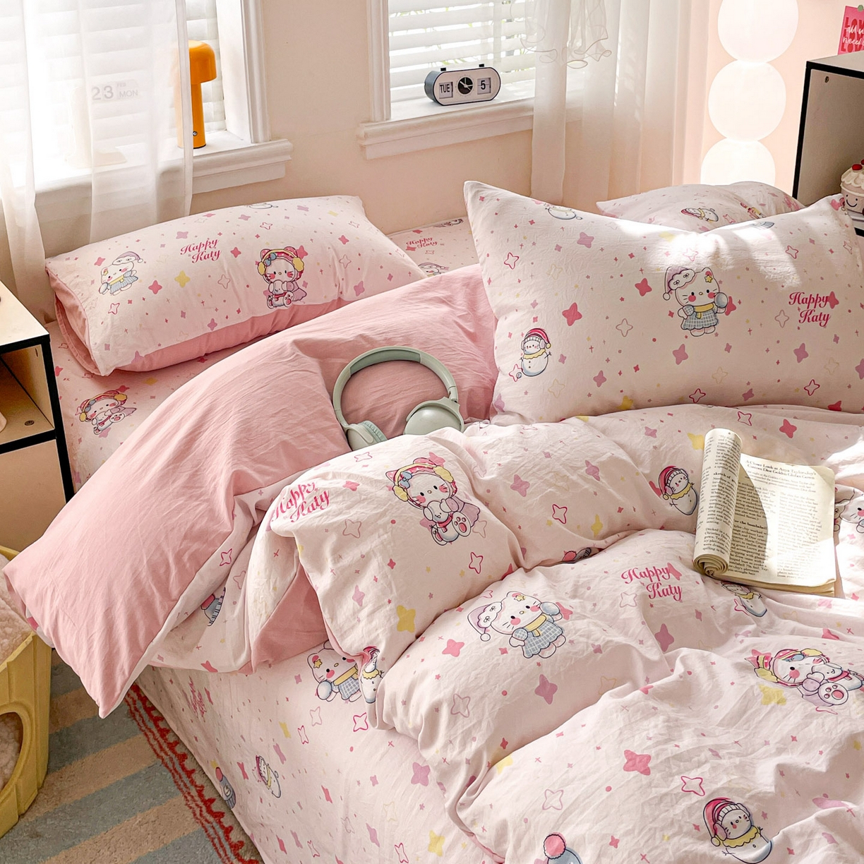 91家纺网 家纺一手货源 找家纺 纽缦家纺 2026新款A类105g仿棉四件套古法水洗棉四件套 安娜