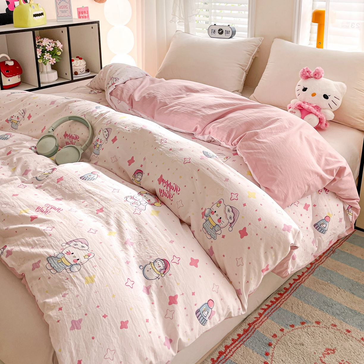 91家纺网 家纺一手货源 找家纺 纽缦家纺 2026新款A类105g仿棉四件套古法水洗棉四件套 安娜