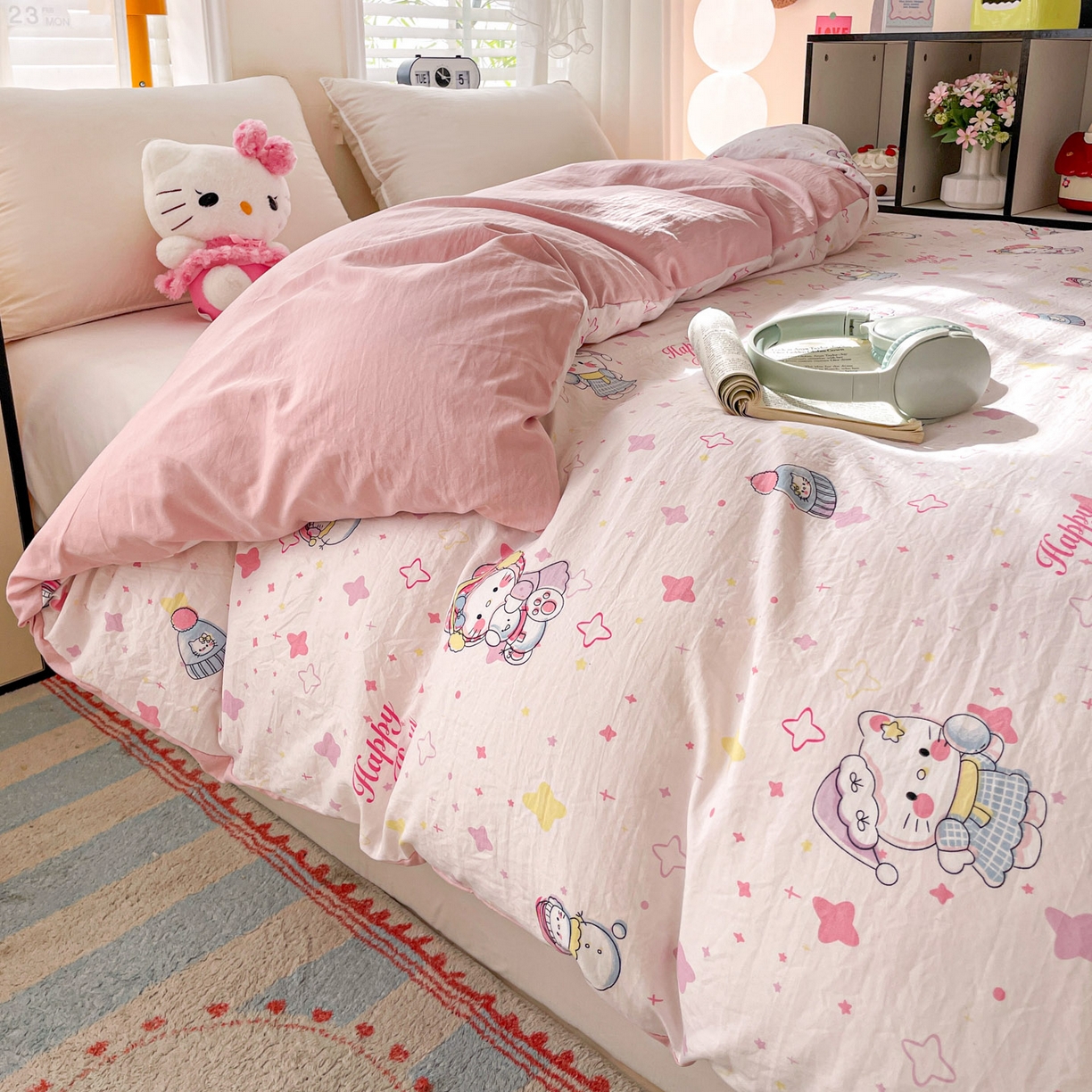 91家纺网 家纺一手货源 找家纺 纽缦家纺 2026新款A类105g仿棉四件套古法水洗棉四件套 安娜