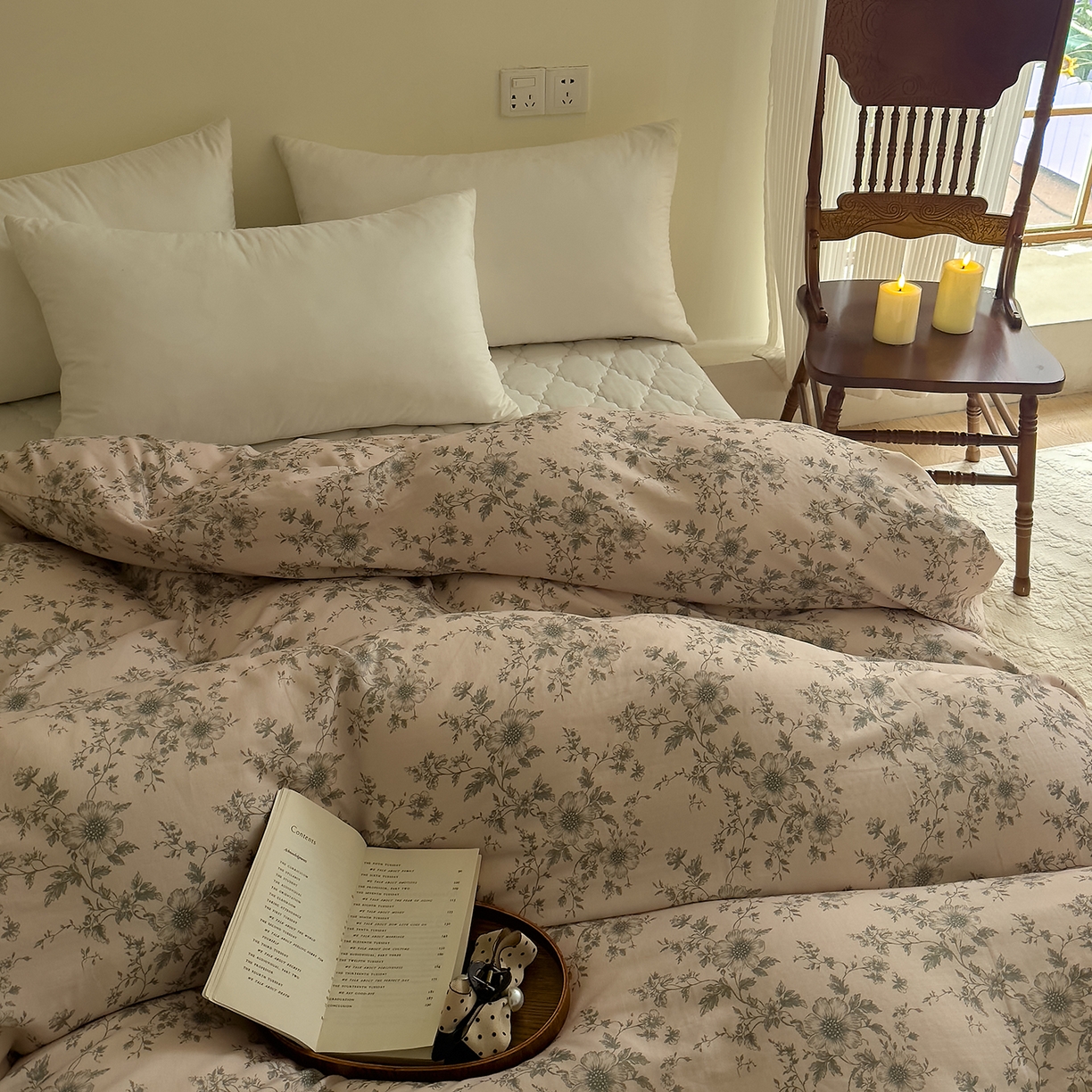 91家纺网 家纺一手货源 找家纺 （总）DoDo 兜兜 2026新款全棉纯棉复古双层纱单品被套系列（可定做尺寸）