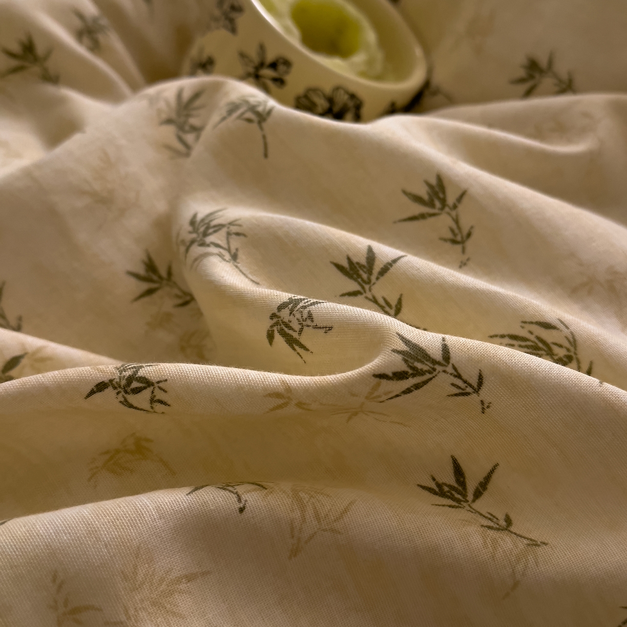 91家纺网 家纺一手货源 找家纺 DoDo 兜兜 2026新款全棉纯棉复古双层纱单品被套系列（可定做尺寸） 青竹漫-米