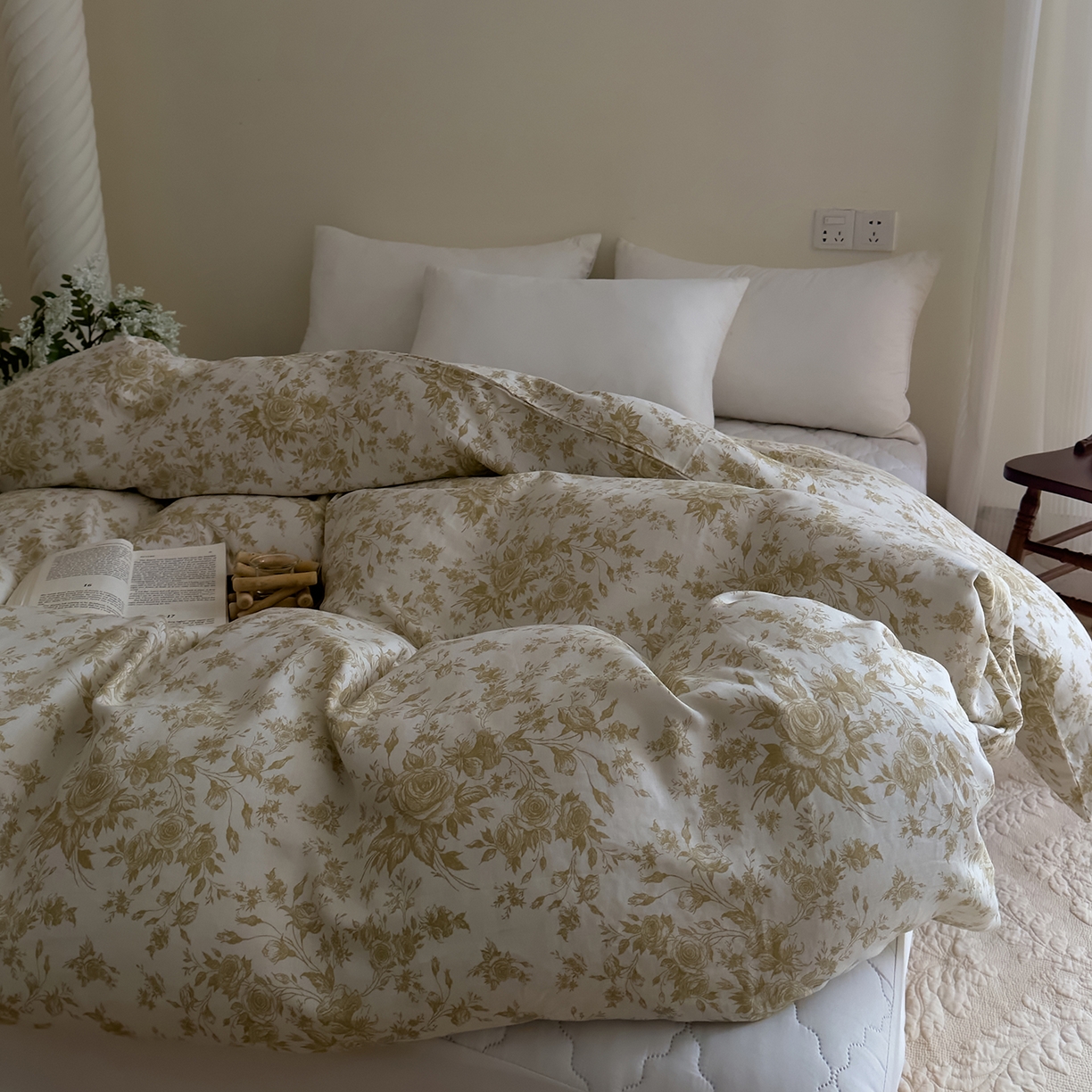 91家纺网 家纺一手货源 找家纺 DoDo 兜兜 2026新款全棉纯棉复古双层纱单品被套系列（可定做尺寸） 眠香铺