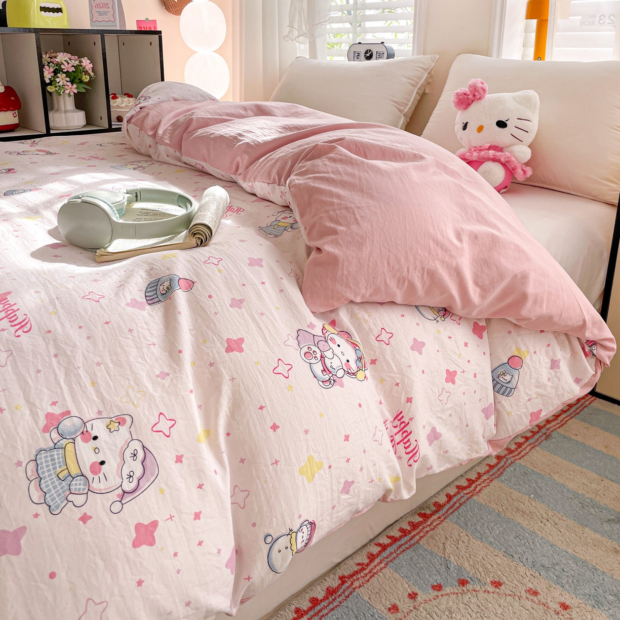 91家纺网 家纺一手货源 找家纺 纽缦家纺 2026新款A类105g仿棉四件套古法水洗棉四件套 安娜