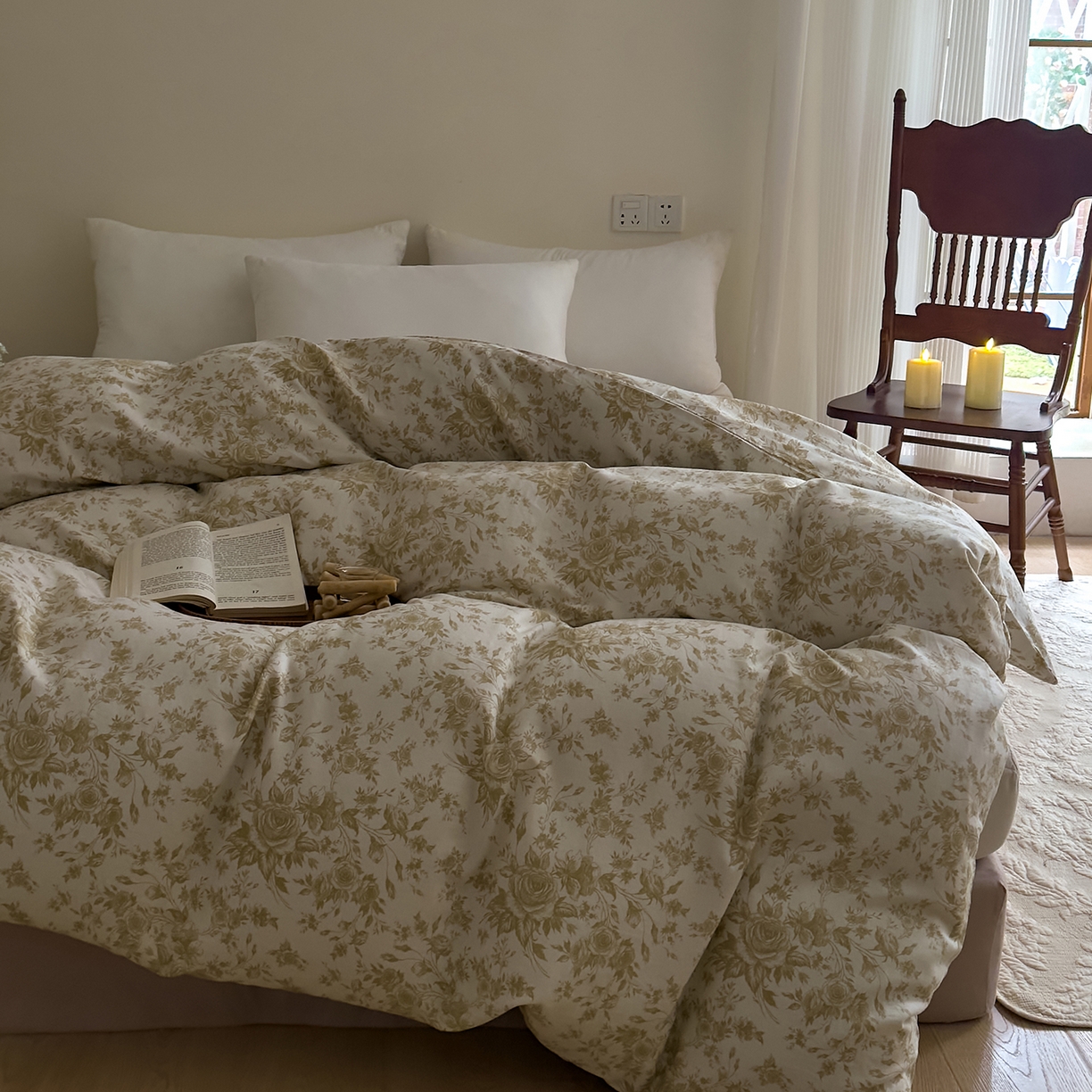 91家纺网 家纺一手货源 找家纺 DoDo 兜兜 2026新款全棉纯棉复古双层纱单品被套系列（可定做尺寸） 眠香铺