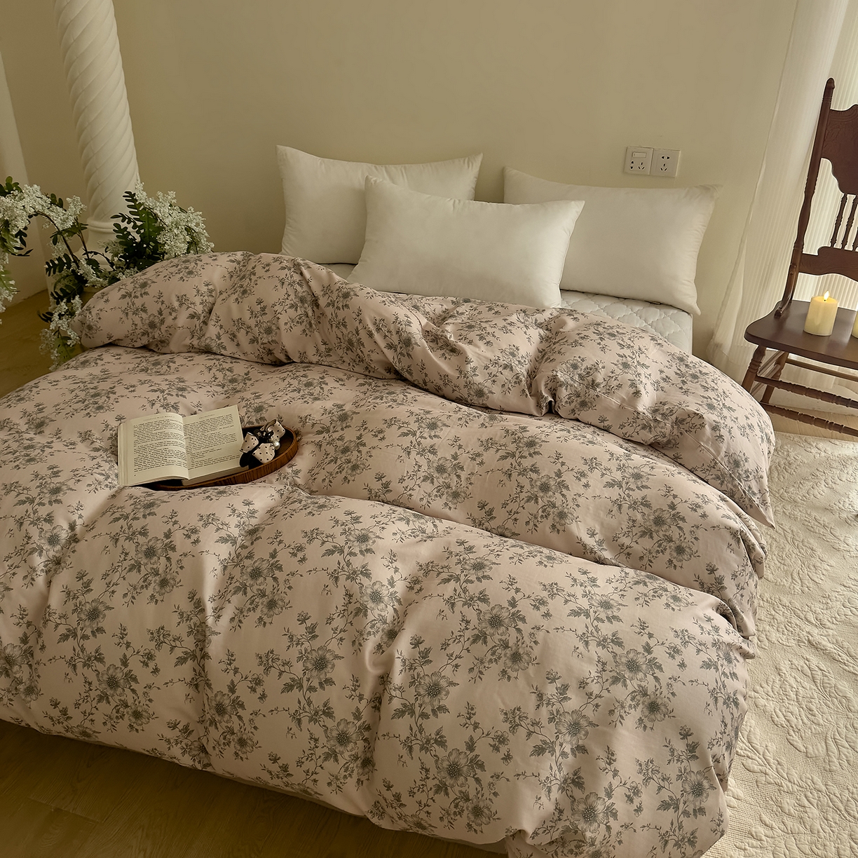 91家纺网 家纺一手货源 找家纺 DoDo 兜兜 2026新款全棉纯棉复古双层纱单品被套系列（可定做尺寸） 攀枝花