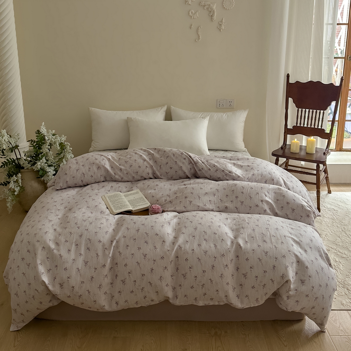 91家纺网 家纺一手货源 找家纺 （总）DoDo 兜兜 2026新款全棉纯棉复古双层纱单品被套系列（可定做尺寸）