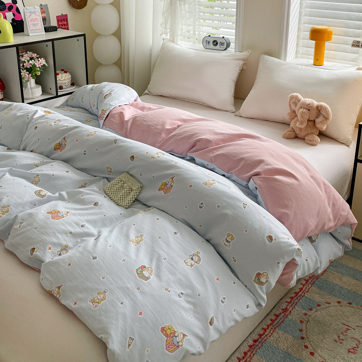 91家纺网 家纺一手货源 找家纺 纽缦家纺 2026新款A类105g仿棉四件套古法水洗棉四件套 安琪拉