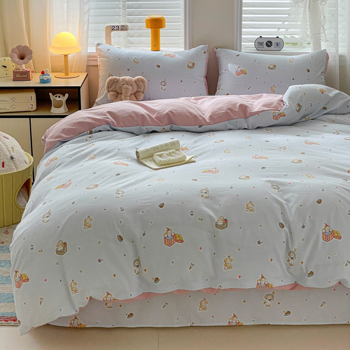 91家纺网 家纺一手货源 找家纺 纽缦家纺 2026新款A类105g仿棉四件套古法水洗棉四件套 安琪拉