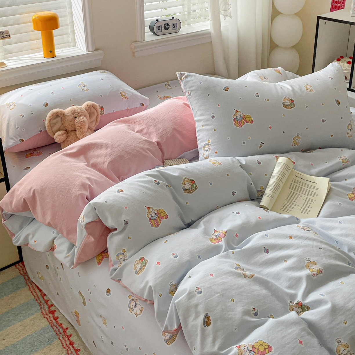 91家纺网 家纺一手货源 找家纺 纽缦家纺 2026新款A类105g仿棉四件套古法水洗棉四件套 安琪拉