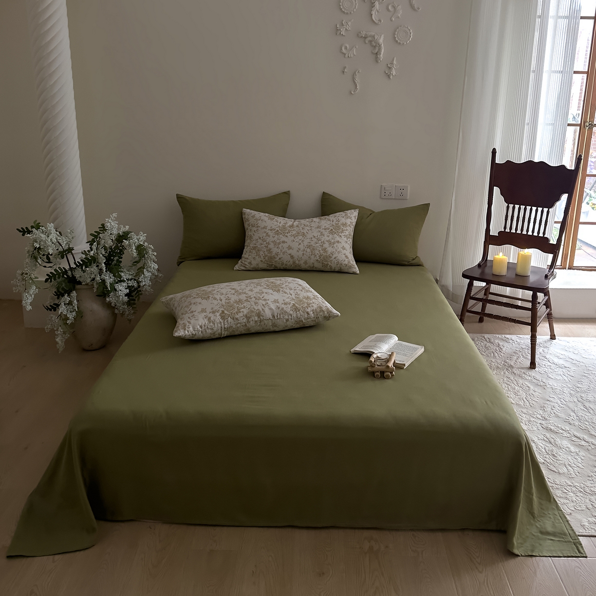 91家纺网 家纺一手货源 找家纺 DoDo 兜兜 2026新款全棉纯棉复古双层纱四件套系列（可定做尺寸） 眠香铺