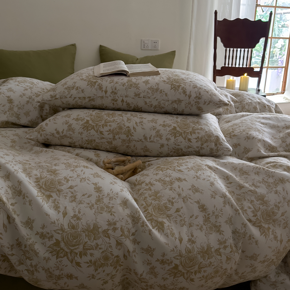 91家纺网 家纺一手货源 找家纺 DoDo 兜兜 2026新款全棉纯棉复古双层纱四件套系列（可定做尺寸） 眠香铺