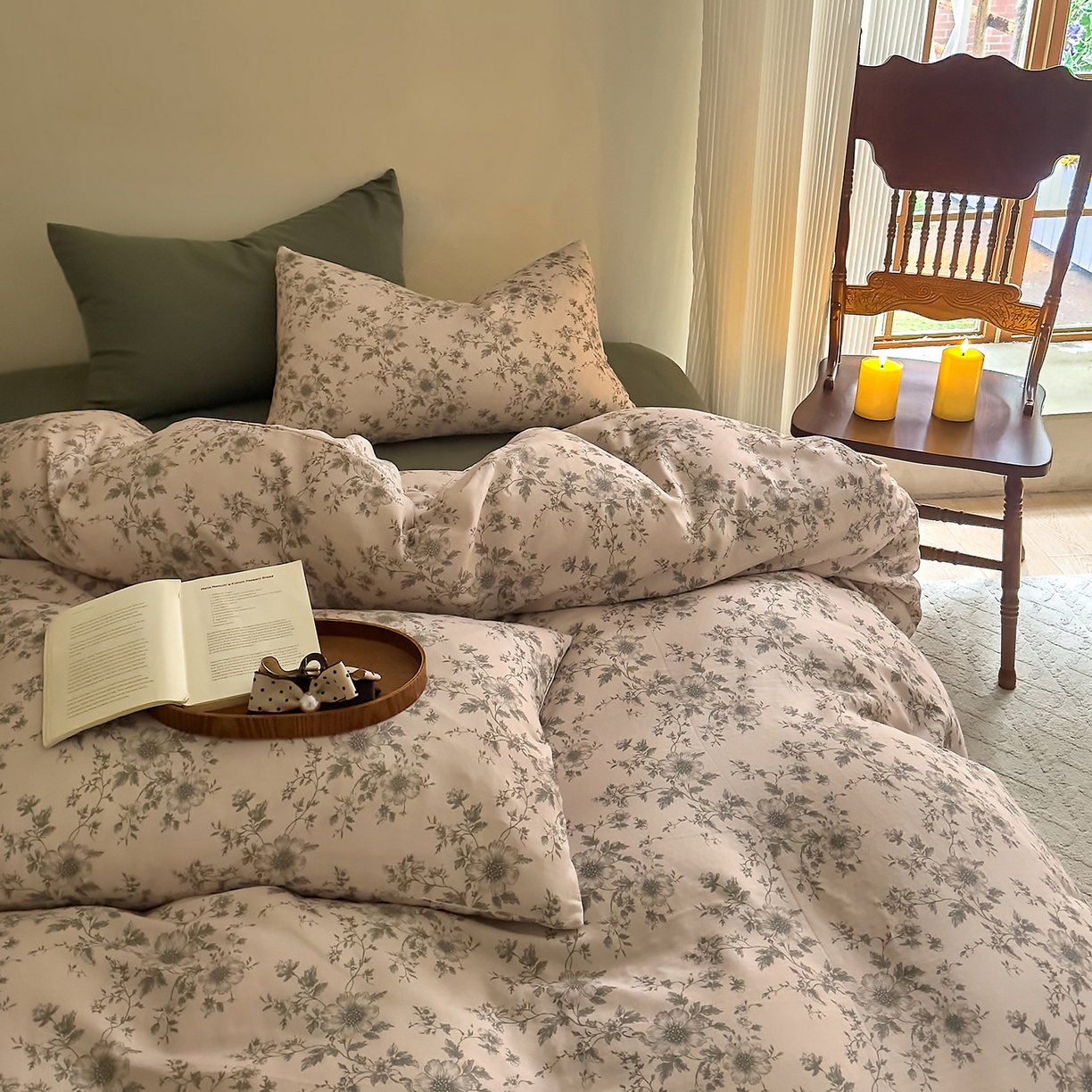 91家纺网 家纺一手货源 找家纺 DoDo 兜兜 2026新款全棉纯棉复古双层纱四件套系列（可定做尺寸） 攀枝花