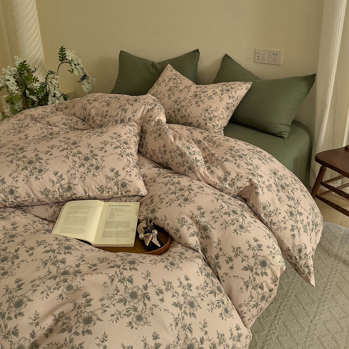 91家纺网 家纺一手货源 找家纺 DoDo 兜兜 2026新款全棉纯棉复古双层纱四件套系列（可定做尺寸） 攀枝花