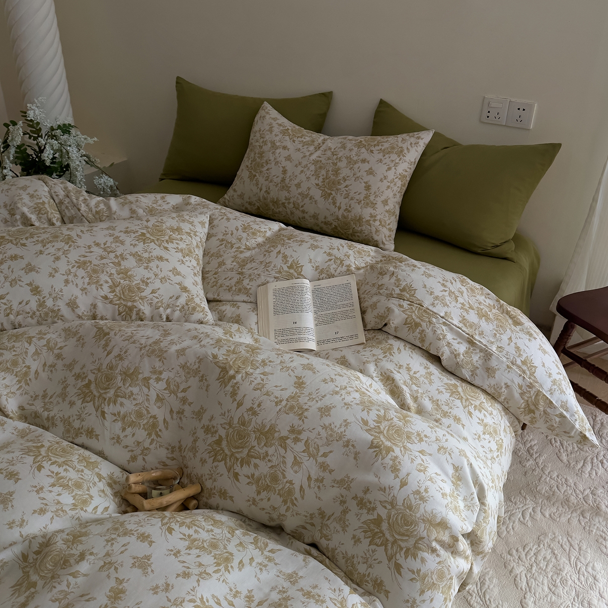 91家纺网 家纺一手货源 找家纺 DoDo 兜兜 2026新款全棉纯棉复古双层纱四件套系列（可定做尺寸） 眠香铺