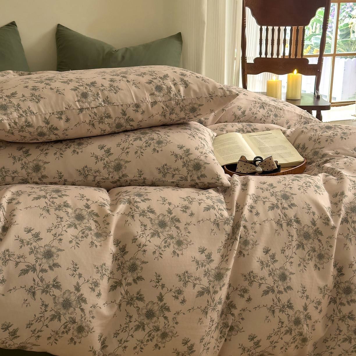 91家纺网 家纺一手货源 找家纺 DoDo 兜兜 2026新款全棉纯棉复古双层纱四件套系列（可定做尺寸） 攀枝花