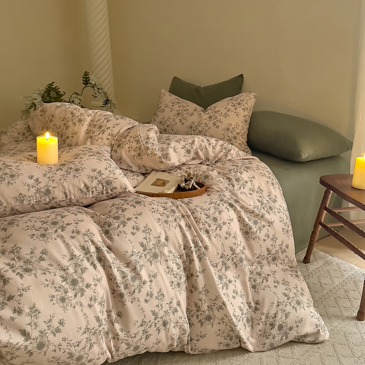 91家纺网 家纺一手货源 找家纺 DoDo 兜兜 2026新款全棉纯棉复古双层纱四件套系列（可定做尺寸） 攀枝花