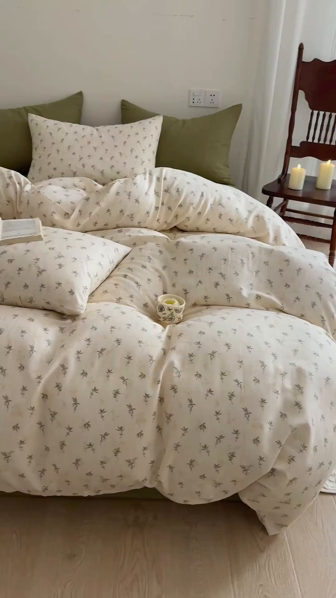 91家纺网 家纺一手货源 找家纺 DoDo 兜兜 2026新款全棉纯棉复古双层纱四件套系列（可定做尺寸） 青竹漫-米