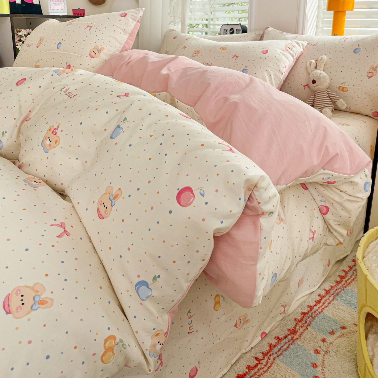 91家纺网 家纺一手货源 找家纺 纽缦家纺 2026新款A类105g仿棉四件套古法水洗棉四件套 乐淘