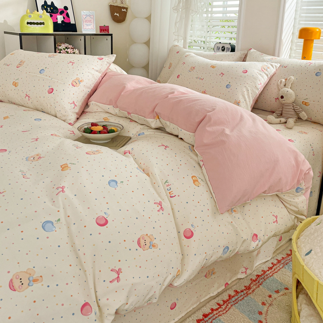 91家纺网 家纺一手货源 找家纺 纽缦家纺 2026新款A类105g仿棉四件套古法水洗棉四件套 乐淘