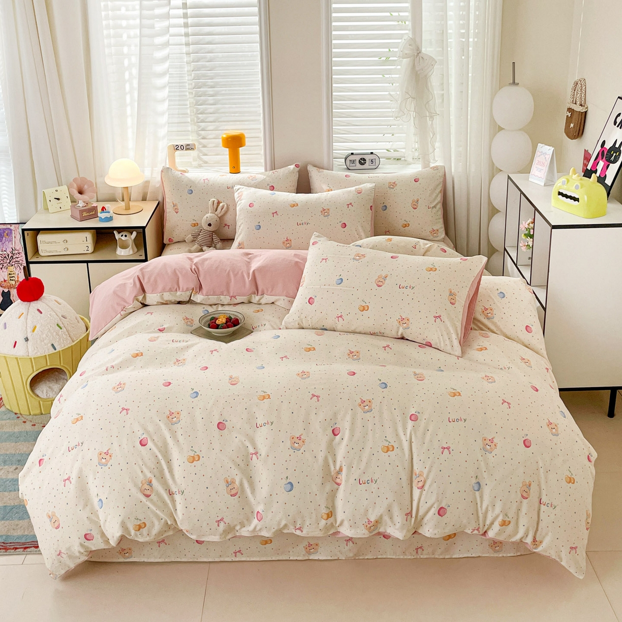 91家纺网 家纺一手货源 找家纺 纽缦家纺 2026新款A类105g仿棉四件套古法水洗棉四件套 乐淘