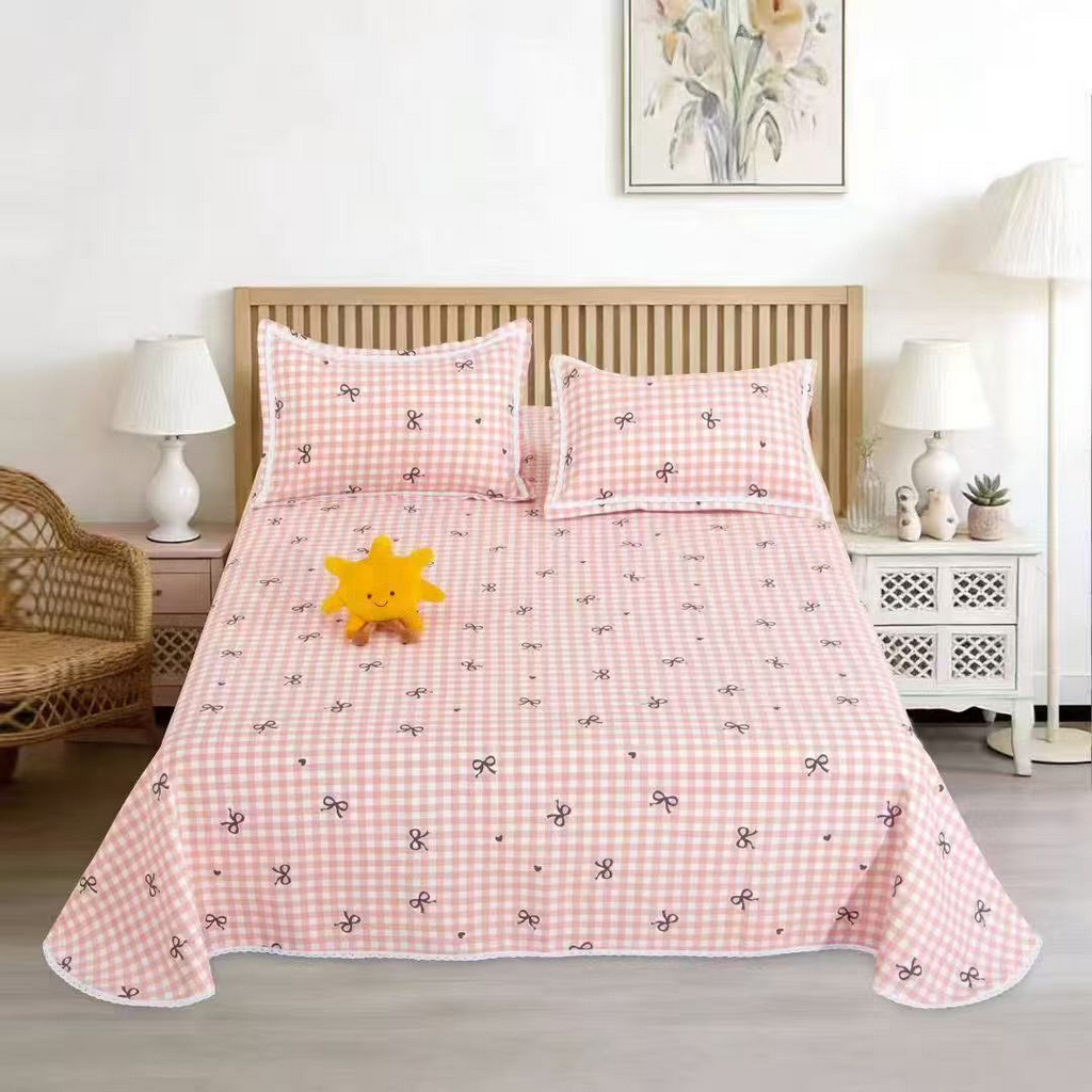 91家纺网 家纺一手货源 找家纺 （总）望淮家纺 2026新款老粗布花边款床单三件套