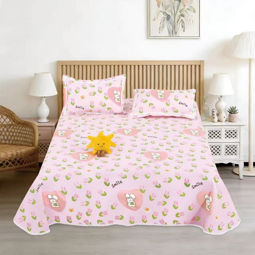 91家纺网 家纺一手货源 找家纺 （总）望淮家纺 2026新款老粗布花边款床单三件套