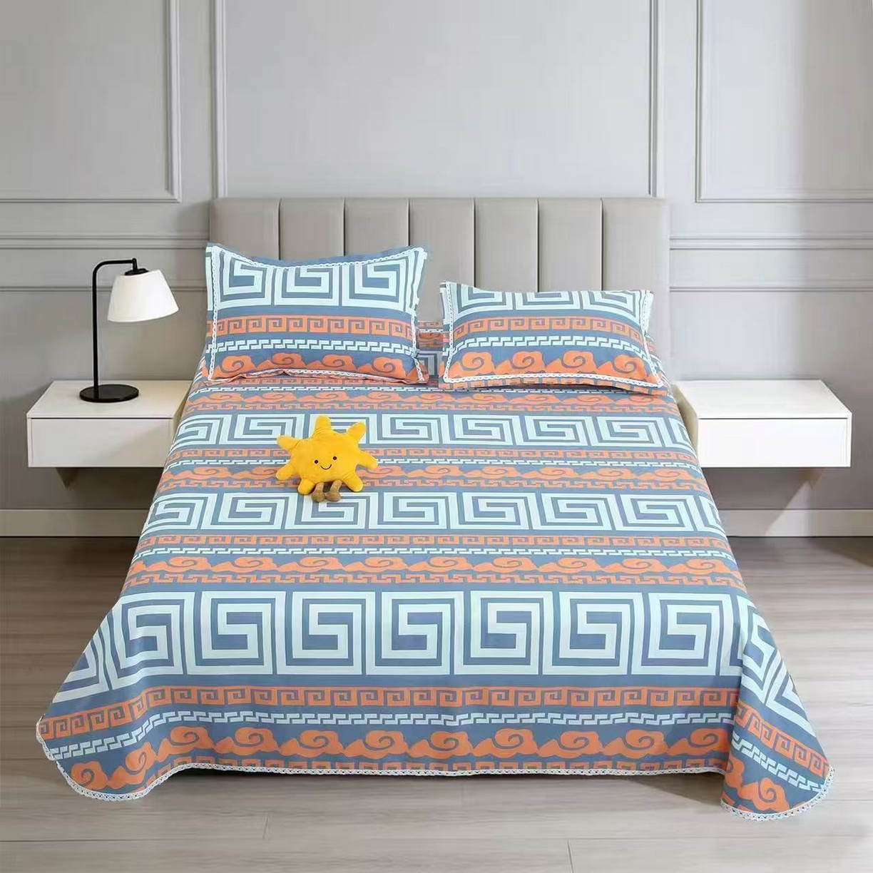 91家纺网 家纺一手货源 找家纺 （总）望淮家纺 2026新款老粗布花边款床单三件套