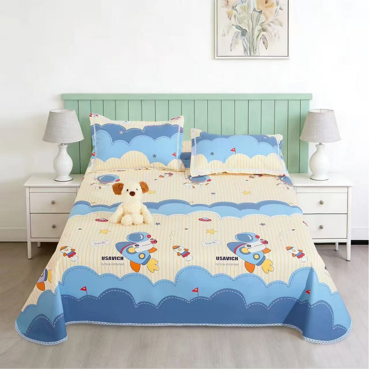 91家纺网 家纺一手货源 找家纺 （总）望淮家纺 2026新款老粗布花边款床单三件套