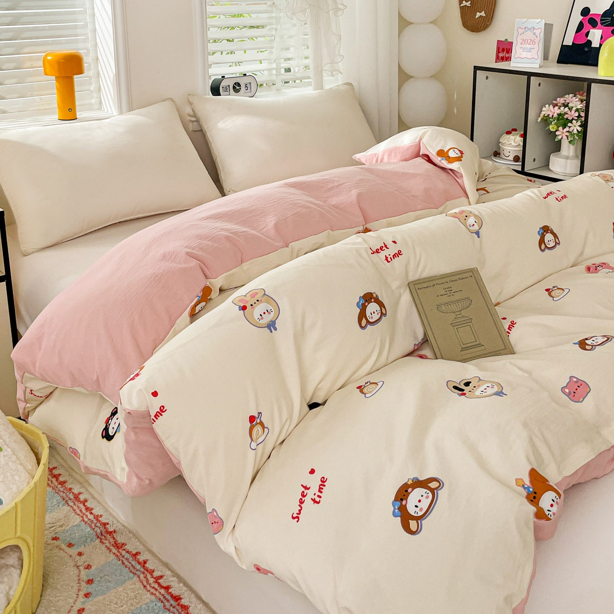 91家纺网 家纺一手货源 找家纺 纽缦家纺 2026新款A类105g仿棉四件套古法水洗棉四件套 慕尼